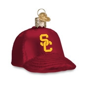USC Trojans Cardinal SC Interlock Baseball Cap Blown Glass Oranment